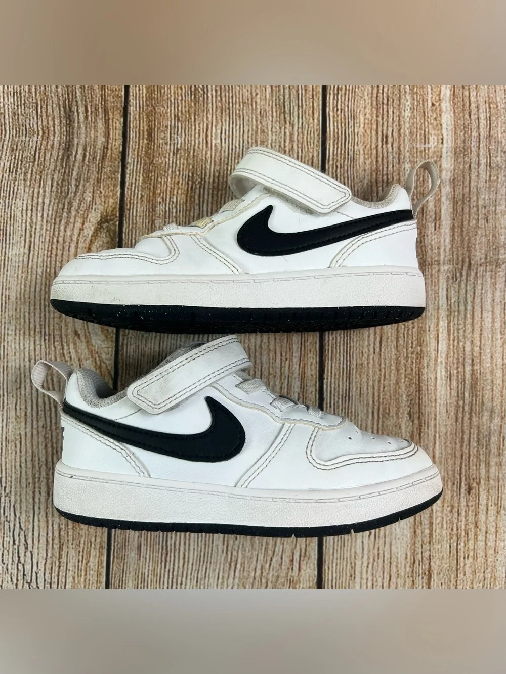 Nike Court Low Toddler White Black Size 9C Shoes DV5458-104